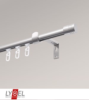 Lysel - SET Topaz Innenlauf 160cm Trger ausziehbar mit Endstcke Zylinder in Edelstahl-Optik